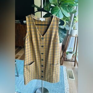 Loft Outlet Sleeveless Plaid Button Down Dress Size 6 Petite